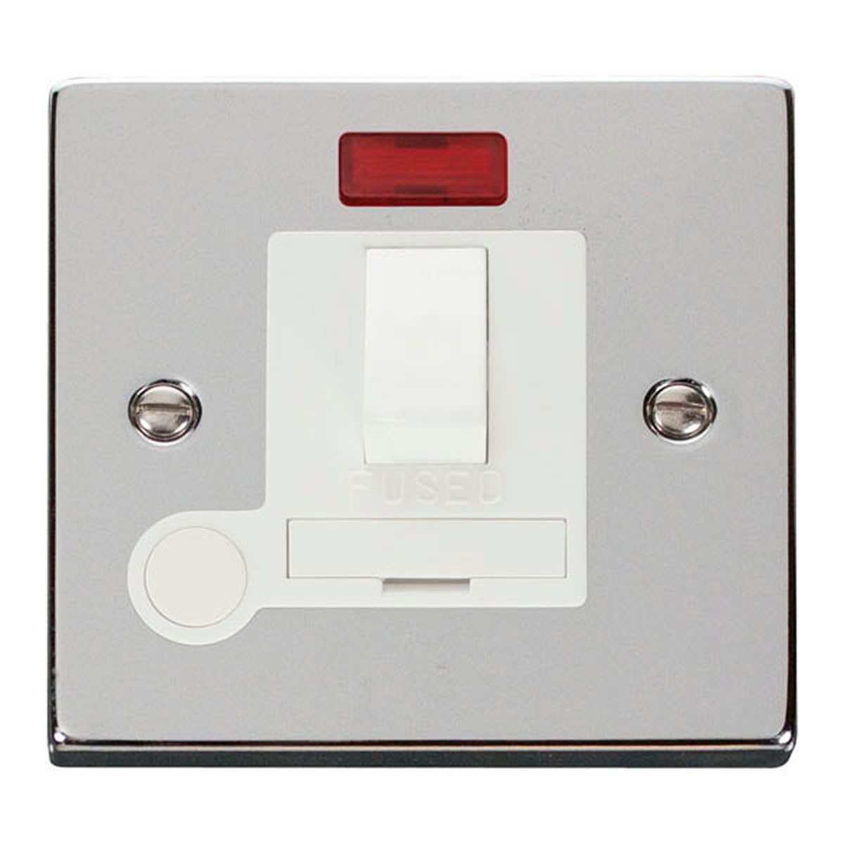 Click Polished Chrome 13A Fused Connection Unit Switched With Neon With Flex