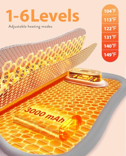 Image of Portable Heating Pad for Period Cramps: Menstrual Heating Pad with Unique Design, Fast Heating Pad with 6 Heat Levels and 6 Massage Modes, Gifts for Her, Women, Teens and Girls