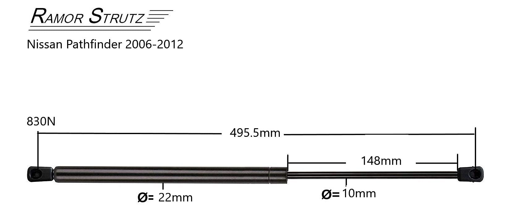 Nissan Pathfinder R51 Heckklappendämpfer Elektrisch