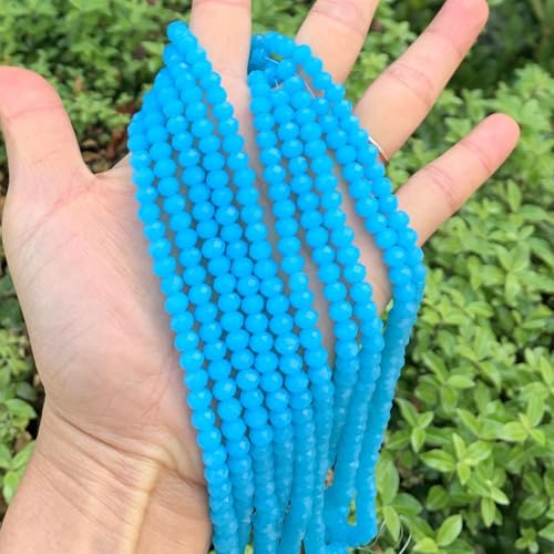 Image of 500pcs Czech Faceted Rondelle Crystal Glass Beads 6mm Bulk Blue Turquoise Opal