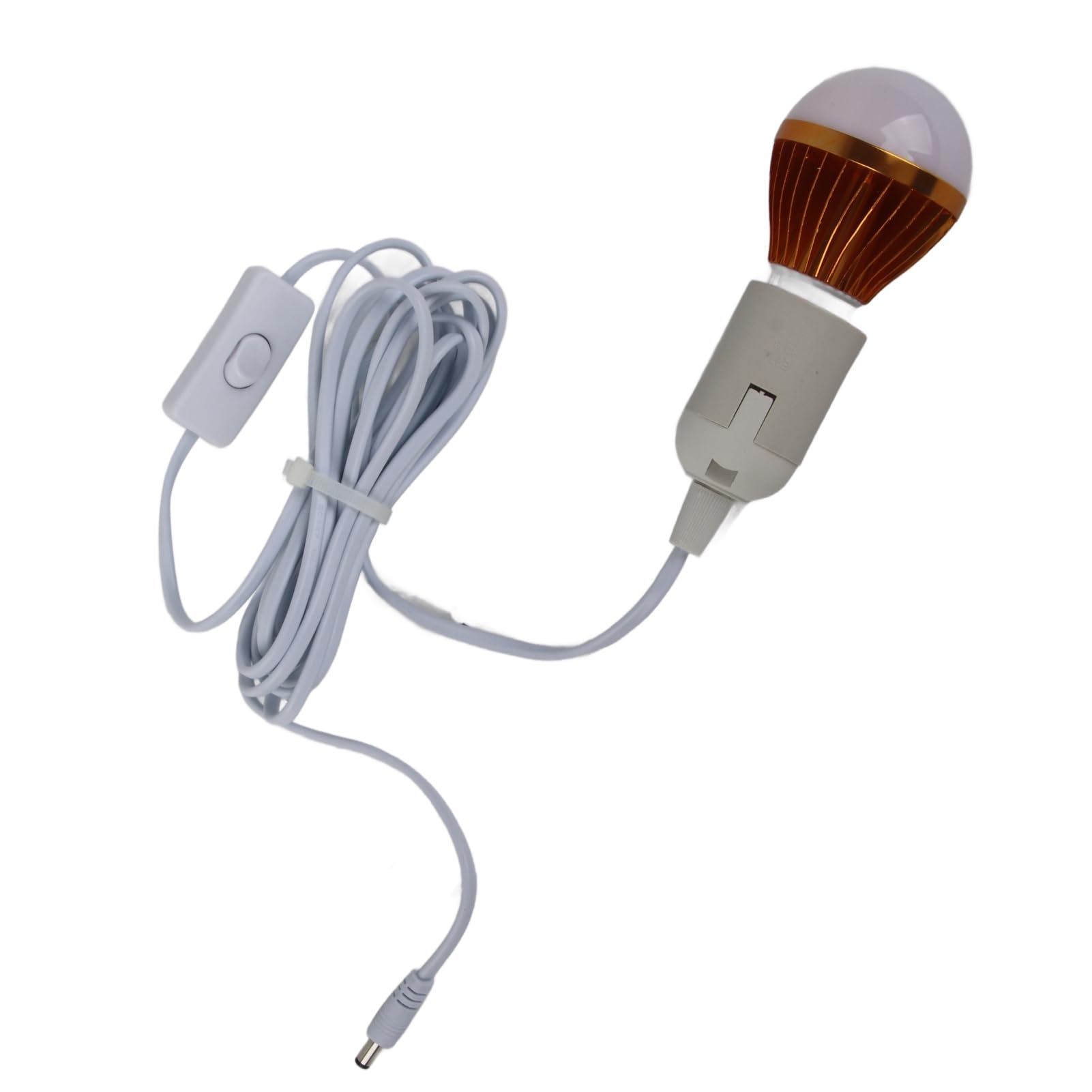 12V 5W Bombilla E27 E27 Espiral Bombilla Con Cable DC Se Puede Emparejar Con Controlador Solar Pequeño Sistema Bombilla 7