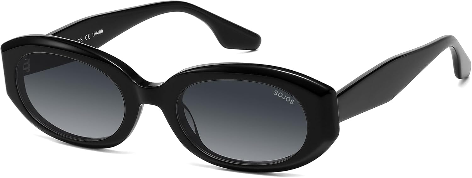 SOJOS Acetate Polarized Sunglasses for Women Oval Cat-Eye Retro Vintage Sun Glasses SJ3129
