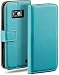 Produktbild moex Klapphülle für Samsung Galaxy S2 / S2 Plus Hülle klappbar, Handyhülle mit Kartenfach, 360 Grad Schutzhülle zum klappen, Flip Case Book Cover, Vegan Leder Handytasche, Türkis