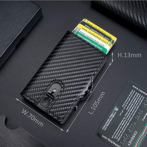 Carbon Flick Wallets for Men | Minimalist Slim Pop Up Wallet| RFID Blocking Metal Credit Card Holder | Slim Front Pocket Wallet, with Coin Pocket (Carbon Black)4