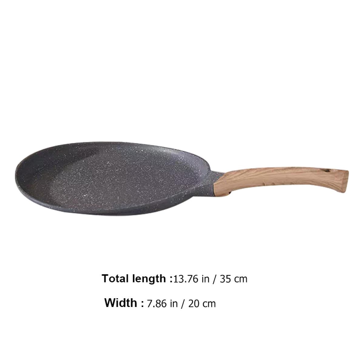 Antihaft pfanne mit Holzgriff Kratzfeste Hitzebeständige Bratpfanne für Fettfreies Braten und Backen Vielseitige Flache Pfanne für Kuchen Pfannkuchen und Crepes