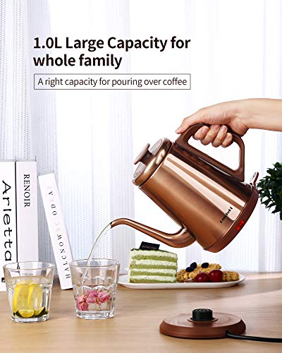 Dmofwhi BOYEB 1000W Gooseneck Electric Kettle (1.0L),100% Stainless Steel Bpa Free Tea Kettle thumb #6