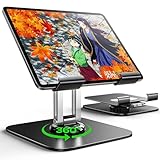 LISEN【最新スイッチ2にも対応】iPad スタンド タブレット 360角度自由調整 スタンド 卓上 折り畳み タブレットホルダー 滑り止め モニター 安定性拔群 置き台 テーブル 2025人間工学設計 iPad 10世代 Air mini/Pro/Fire hd/Kindle/Surface book/Switch 2/スマホ チャコールグレー