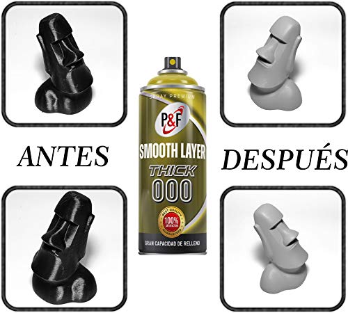 AEROSOLES P&F Filler Primer – Dickschichtige Spachtelmasse – Sprühgrundierung für 3D-Druck - Nachbearbeitung PLA – Universalgrundierung (grau)