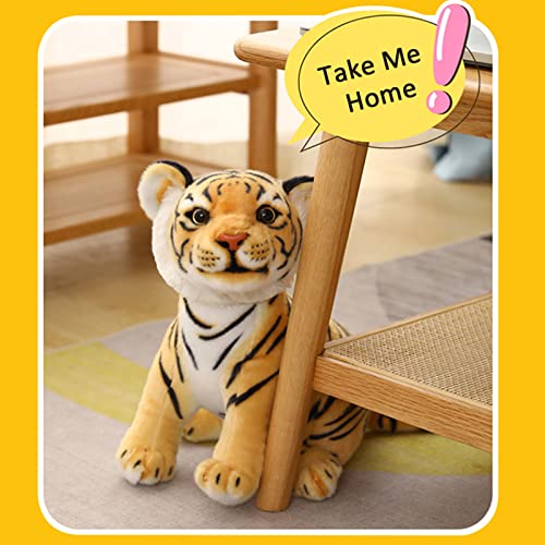 Image of Tickles Siberian Jungle Tiger Soft Stuffed Animal Plush Toy for Kids Birthday Gifts Car (Color: Yellow & Black Size: 35 Cm)