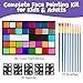 Face Painting Kit for Kids, 36 Colors Water Activated Face Paint with Brushes & Stencils, Non-Toxic Halloween Makeup Kit, Professional Face Body Paint for Halloween, Parties, Carnival, School Events