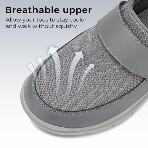 Image of FitVille Wide Slippers for Men Slip-On Wide Mens Mules Clogs for Swollen Feet Adjustable Indoors Lightweight Walking Shoes