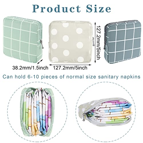 Pagow 3Pcs Sanitary Napkin Storage Bag, Portable Reusable Menstrual Pad Zipper Bags, Tampon Storage Pouch For Women Teen Girls (L W H: 5 X 1.5 X 5 Inch ) #TOP2