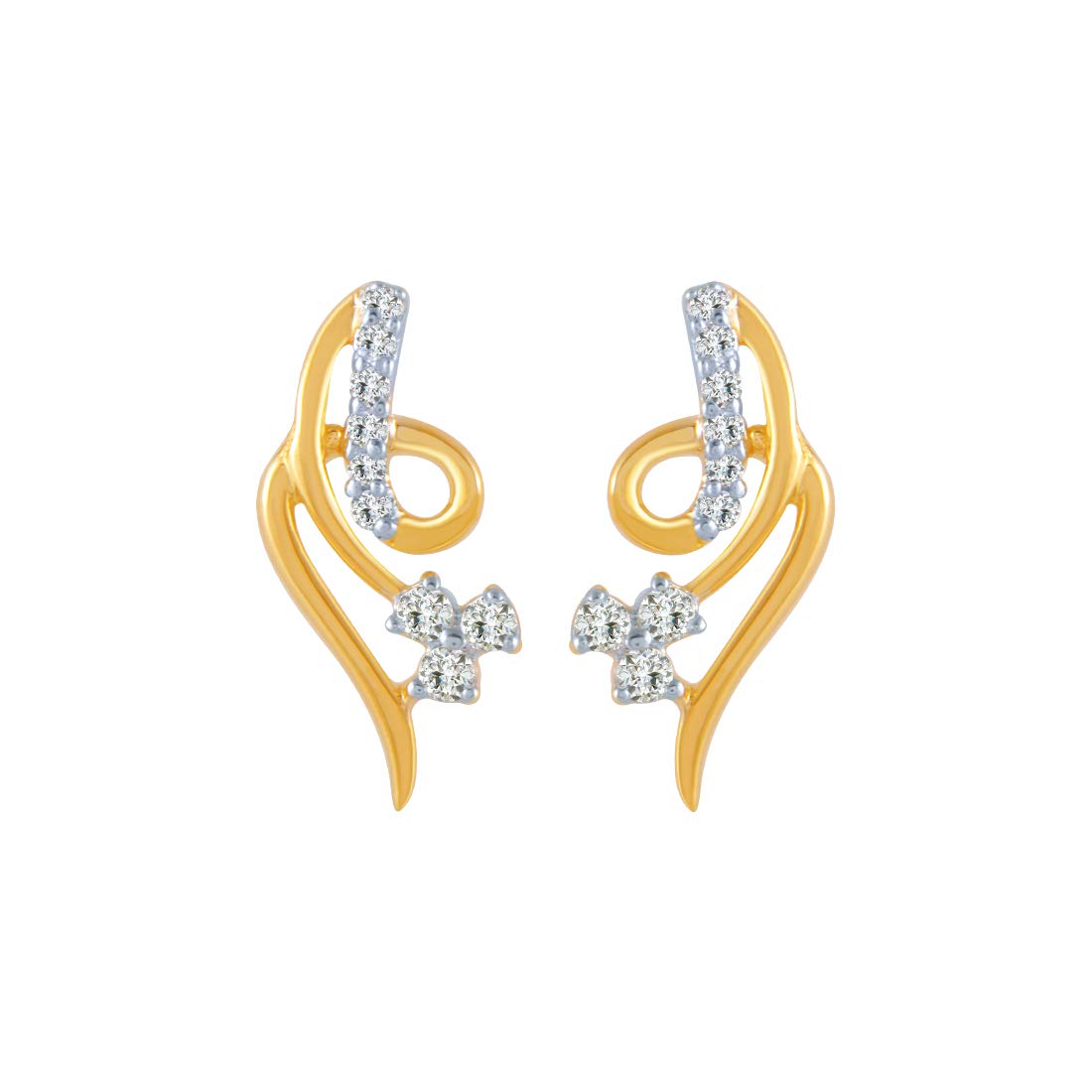 Gold and Diamond Stud Earrings for Women-image-34