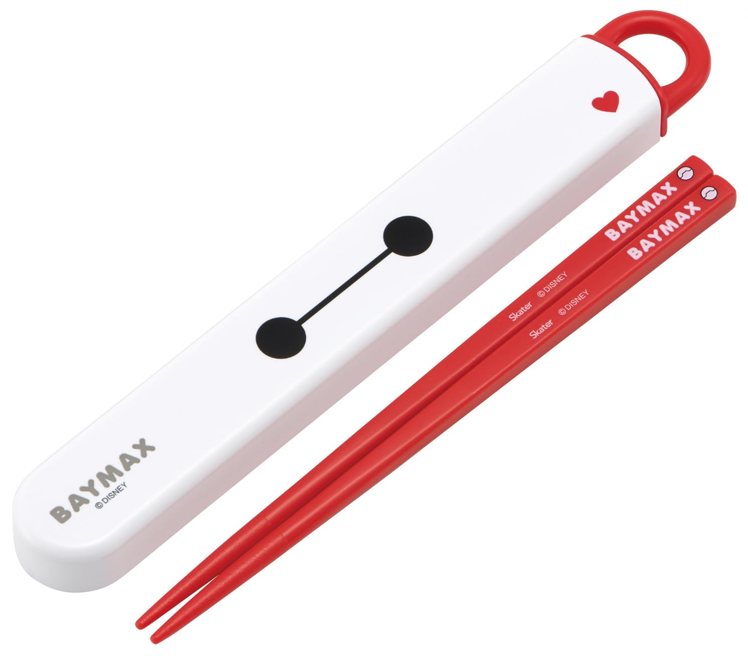 Skater ABS2AM-A Disney Baymax 26 Chopsticks &amp; Chopsticks Case Set, Children’s Lunch, 6.5 inches (16.5 cm), Made in Japan, Dishwasher Safe, Sliding Type, For Boys &amp; Girls