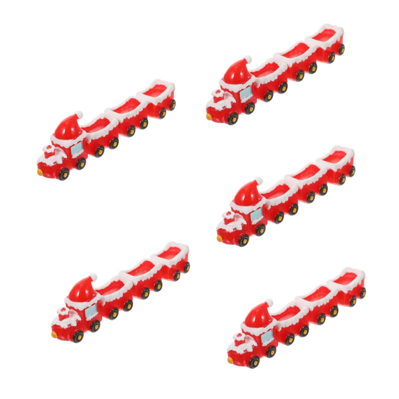 iplusmile 5 Set Ornamenti del treno di Natale Miniature Natività scena del villaggio di natale decorazioni natalizie per la casa delle bambole mini ornamenti Figurine in miniatura resina