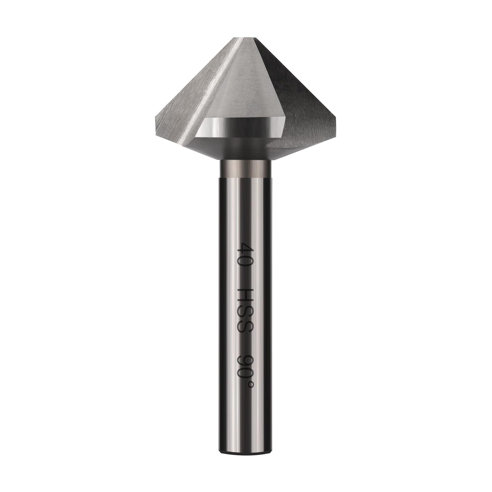 Vearter 40mm Countersink Drill Bit 3 Edge 90ยฐ, HSS High-Speed Steel M2 Chamfer Tool Metal Drill Bits, Deburring Tool for Metal, Stainless Steel, Aluminum, Wood, Plastic