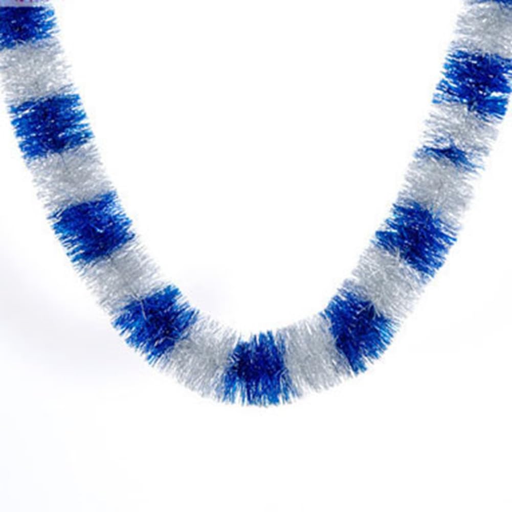 Guirnalda de espumillón para Navidad, Paquete de 4 guirnaldas de oropel navideñas de 2,3 MX 8,5 cm,(Blue,5cm Breite)