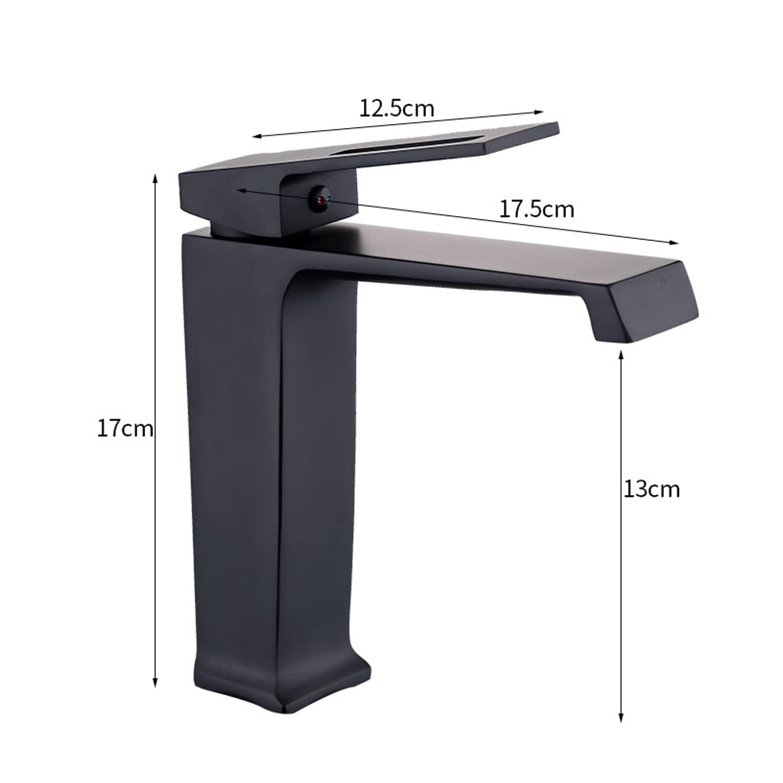 Grifos De Baño En Cascada, Grifo Monomando para Lavabo G1/2, Grifo para Lavabo De Agua Fría Y Caliente, Cromado(Black)