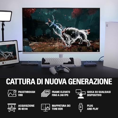 Elgato 4K X - Cattura 4K144 con Latenza Ultra-Bassa su PS5|Pro, Xbox Series X|S, Nintendo Switch 2, OBS e Altro, HDMI 2.1, VRR, HDR10, USB 3.2 Gen 2, per Streaming, Compatibile con PC|Mac|iPad - Immagine 2