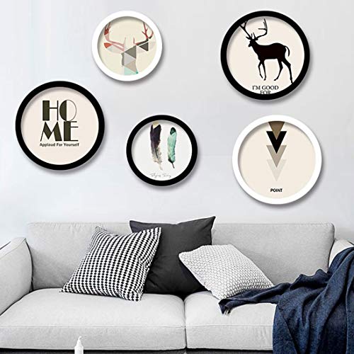 Mikos Honwa Round Picture Frame For Wall, Photo Frame Wall Decor Wood Photo Frame For Home Office Wall Decor 6In Black #TOP5