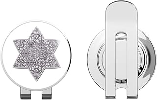 Star of David Art Jewish Golf Hat Clip with Magnetic Ball Marker