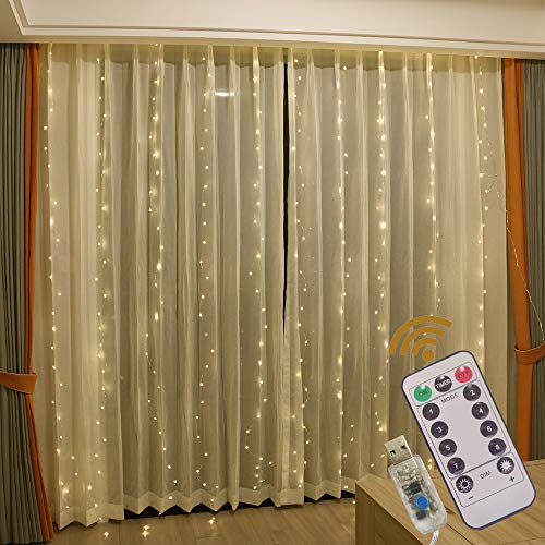 Guirnalda de luces LED GUOCHENG 3m x 3m con control remoto miniatura 2