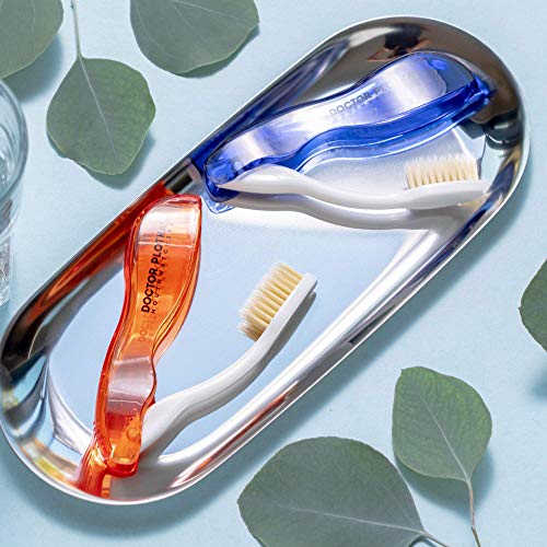 Mouthwatchers Doctor Plotka's Floss Bristle Silver Folding Travel Toothbrush #TOP5