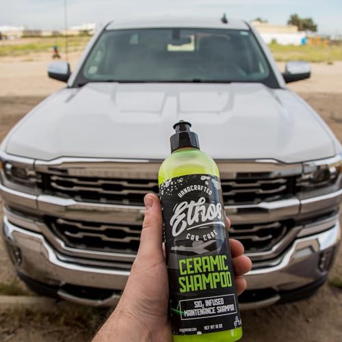 Image of Ceramic Car Shampoo - Slick Car Wash Soap for Ceramic Coatings - pH-Balanced Car Wash Shampoo - Adds Hydrophobic Protection | Enhances Coatings, Waxes or Sealants | Incredible Shine (16oz - 2 Pack)