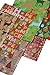 Kraft King Gift wrap flat wrapping paper, Christmas designs, assorted holiday designs, pack of 48 sheets, 20