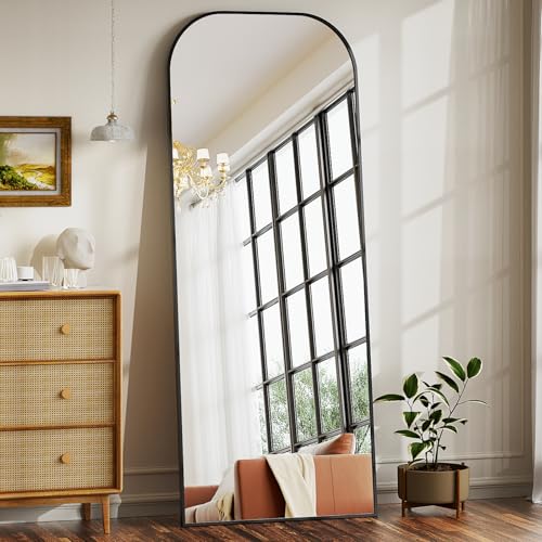 BEAUTYPEAK 142x52 cm Minimalistische Rahmen Standspiegel, Ganzkörperspiegel zur Wandmontage oder...