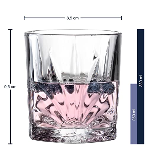 Verres à eau lavables au lave-vaisselle Leonardo Capri 330 ml à relief