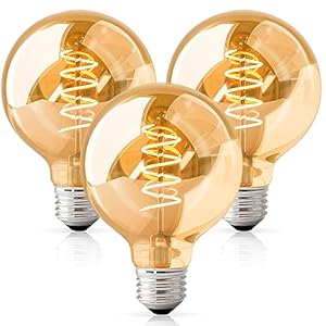 E27 LED Vintage Gloeilamp, Edison Vintage E27 Gloeilamp Dimbaar G80 E27 LED Warm Wit 2700K, Retro Gloeilamp E27 Vintage Ideaal voor Familie Zakelijk – Amber (4PCS 4W)