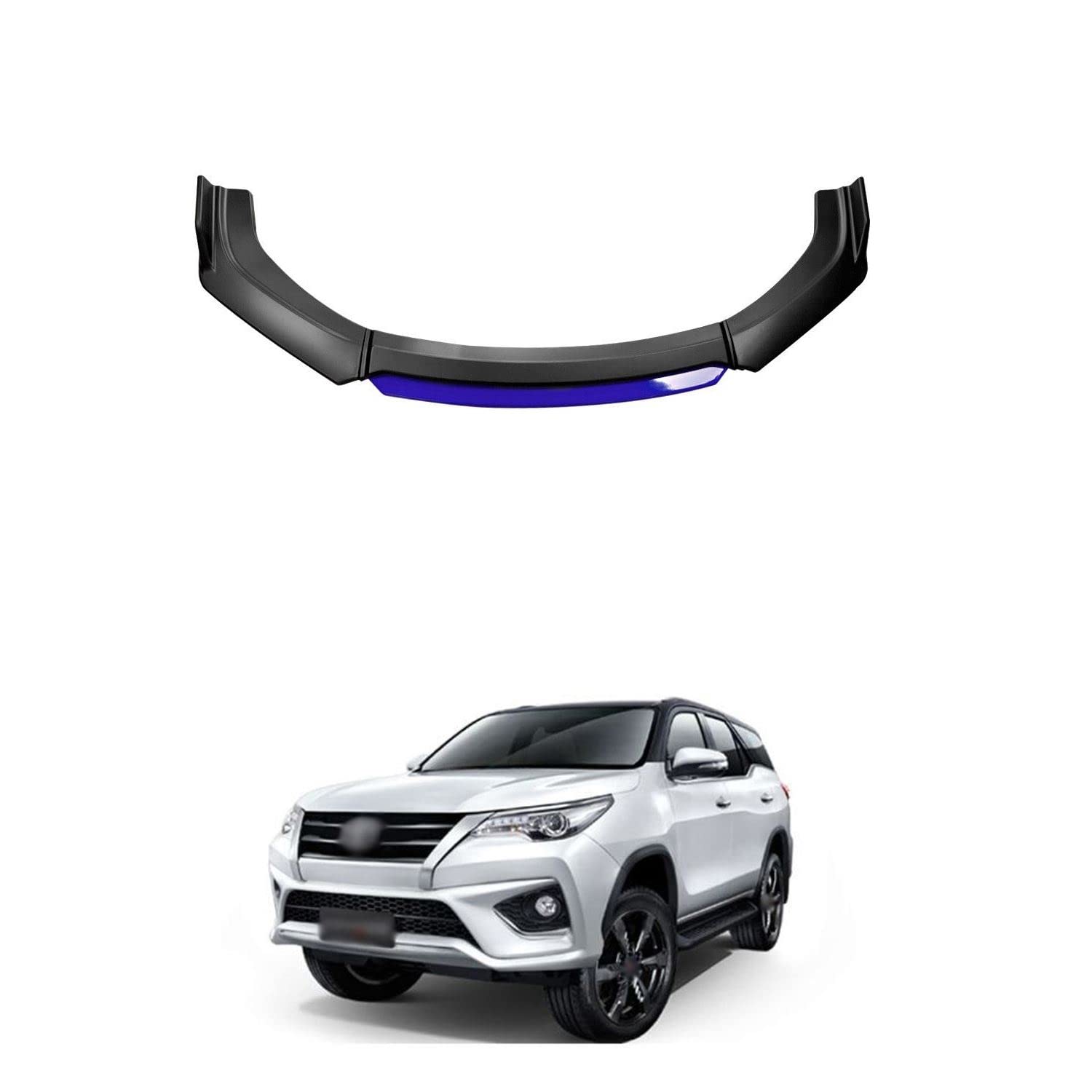 XZRTZ Universal Front Bumper Lip Kit, Car Front Bumper Spoiler Splitter Body Kit Side Skirt Front Bumper Protector Guard Scratch-Resistant fits Compatible with Fortuner