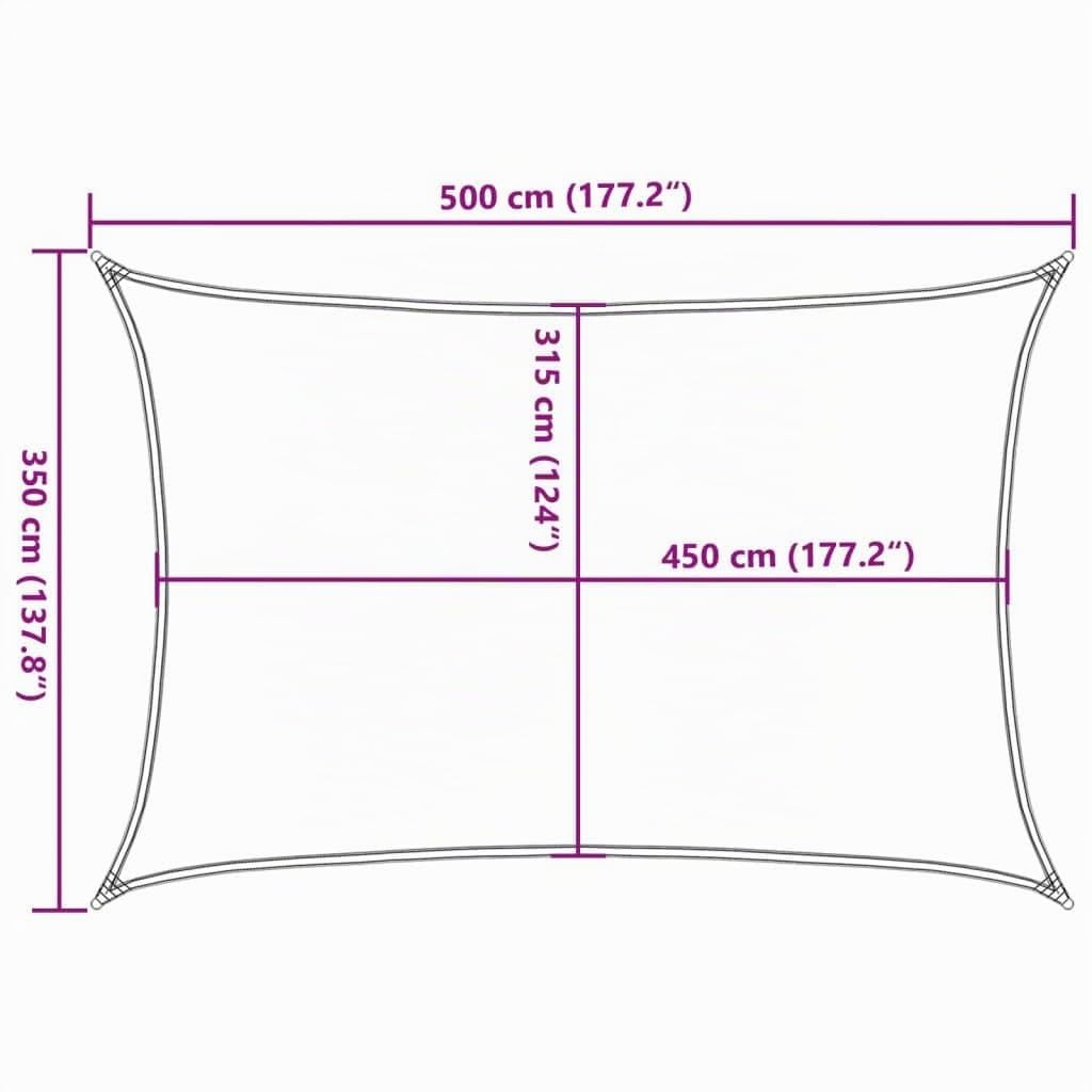 Voile d ombrage 160 g m² rectangulaire terre cuite 3,5x5 m PEHD