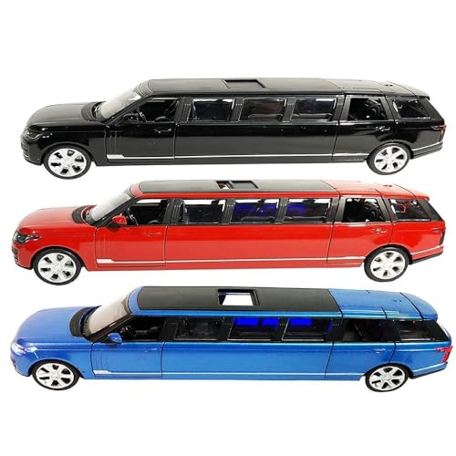 Image of Diecast 1:32 Range Rover Metal Car Die Cast Metal Toy Car Model Car Light Sound Pullback Openable Door Car for Kids (Red)