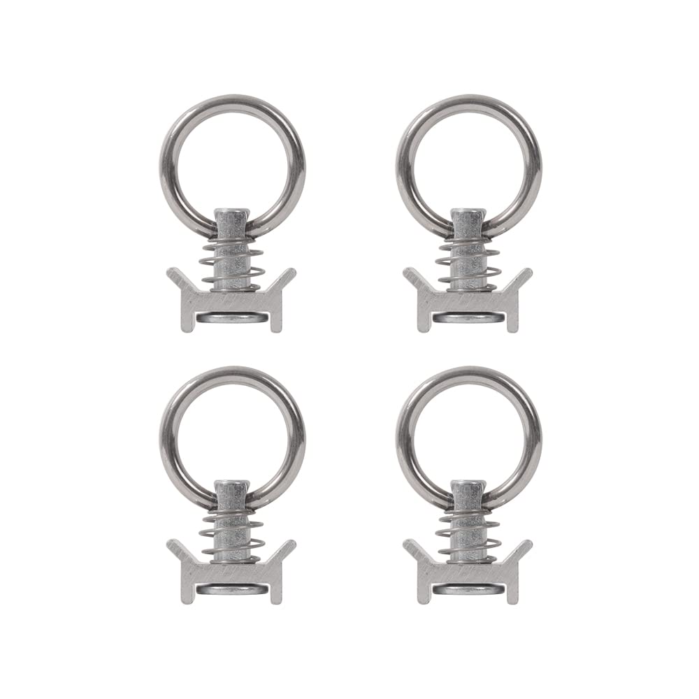 MOTO4U Single Stud Fitting L Track, 4,000 LBS Capacity,Tie Down Anchor Quick Release Ring Spring Bolt L Track for Airline Track Logistic Installation (4Packs)