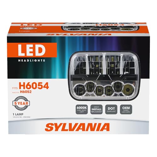 SYLVANIA - H6054 LED Sealed Beam Headlight - Fits H6054 & H6052 - Bright Durable Energy-Efficient Automotive Headlight - 1 Lamp Per Box