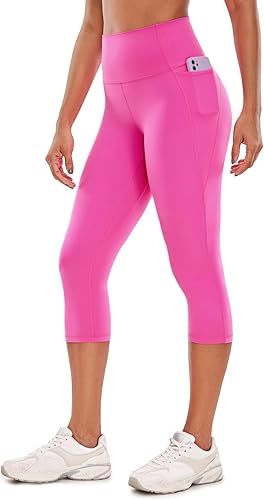 CRZ YOGA Butterluxe - Leggings capri de entrenamiento con bolsillos de 19 pulgadas, cintura alta, pantalones cortos de yoga para mujer, suaves como