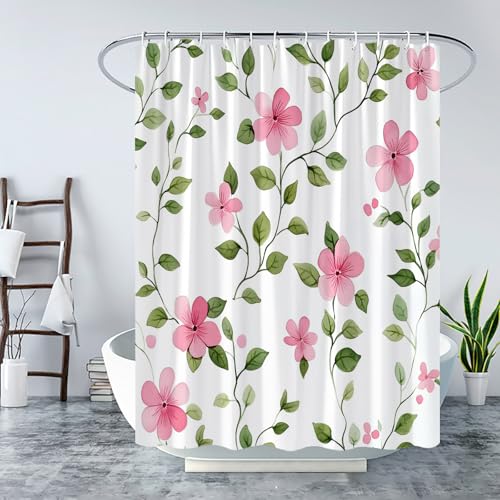 Jofkaxu Flora Duschvorhang-Set mit Haken