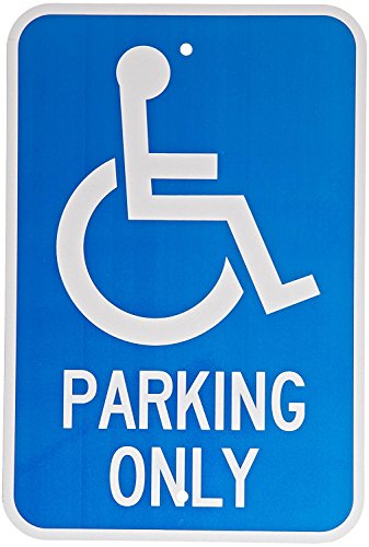 SmartSign - K-1437-HI-12x18 Handicap Parking Only Sign By  12" x 18" 3M High Intensity Grade Reflective Aluminum