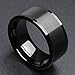 King Will Men's Black Tungsten Carbide Ring, 10mm Brushed Matte Flat Cut Wedding Band, Comfort Fit, Size 9