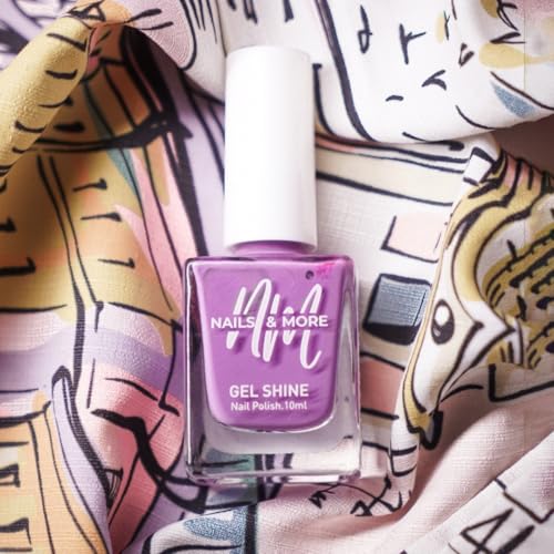 Image of Nails & More Orchid Nail Polish, Argan Oil-Infused Gel Shine, Bright Purple Nails, Trendy Nail Color | 10ml