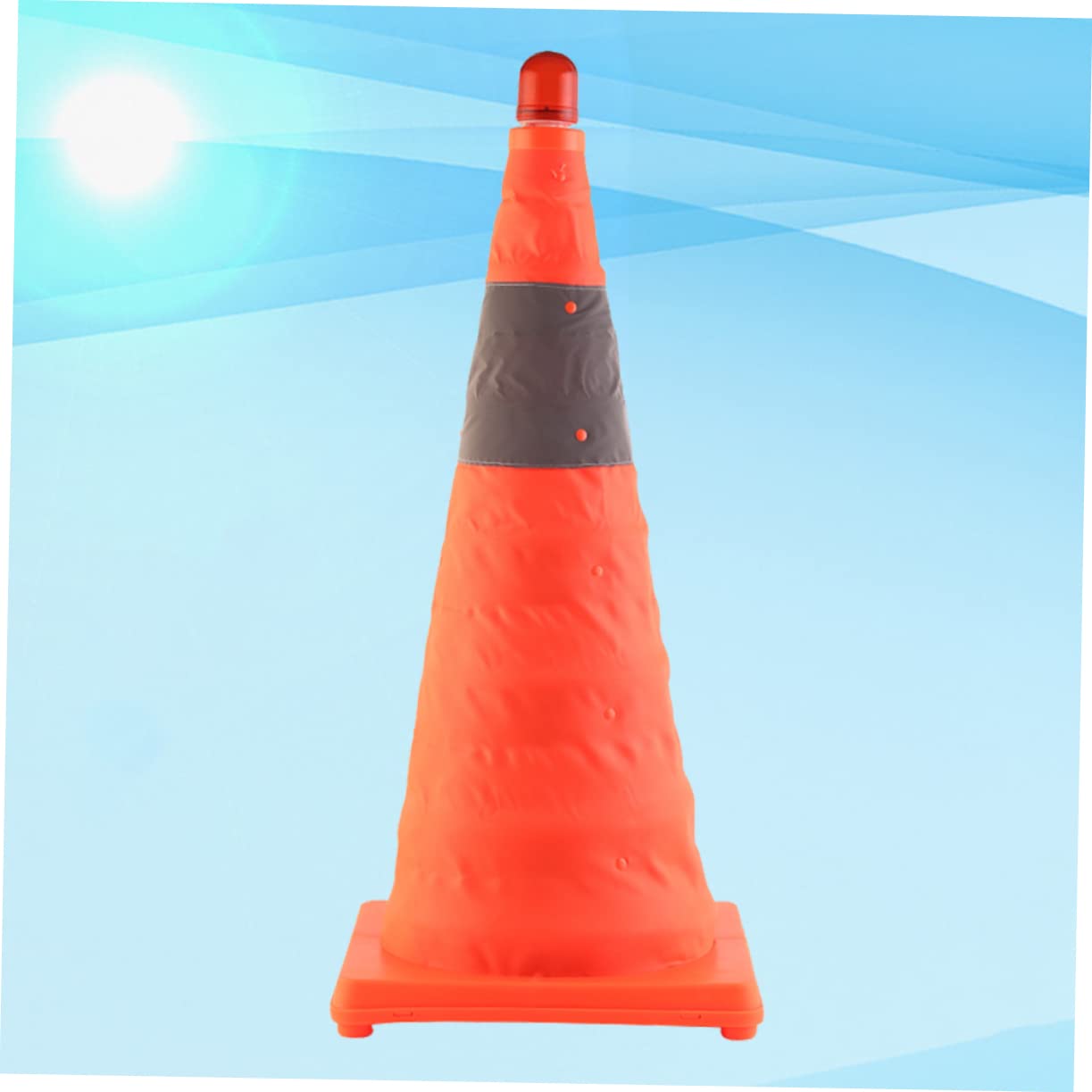 iplusmile Cono De Señalización Plegable Cono Reflectante Para Señalización Vial Con Luz Led Para Uso Carretera Para Seguridad Vial Nocturna