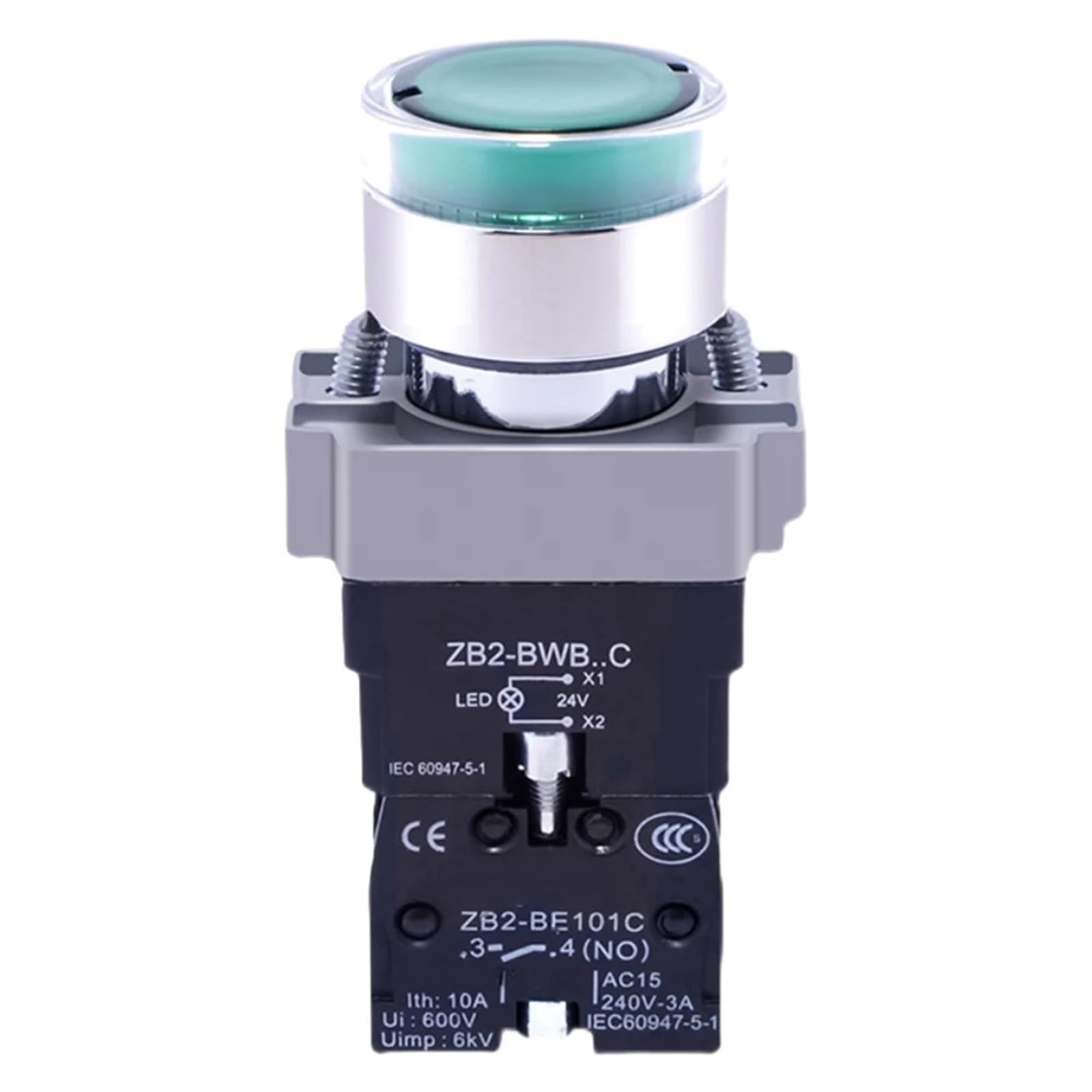 1 interrupteur à bouton C ZB2-BE102C ZB2-BE101C ZB2-BWB avec lumière DC/AC 24 V AC 220 V XB2BW33B1C XB2B Series (XB2BW34B2C)