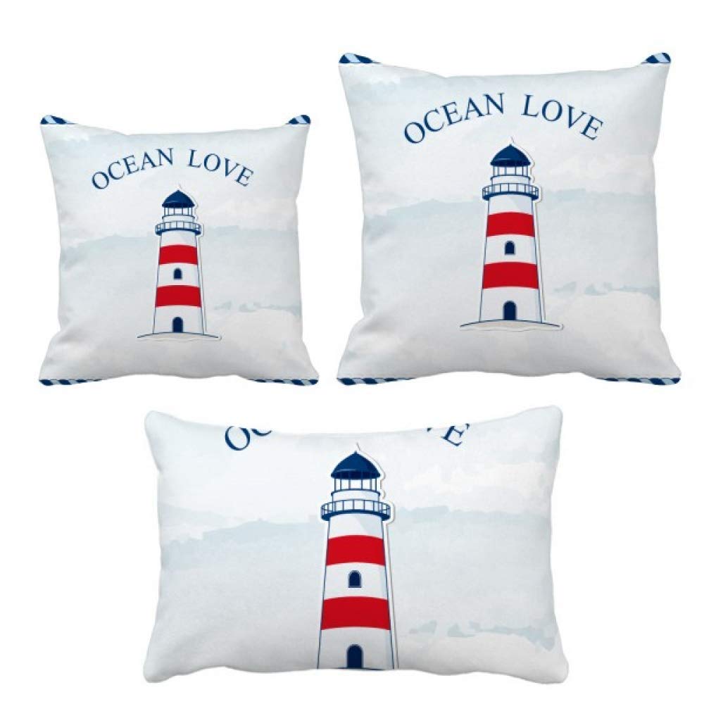 DIYthinker Faro Oceano Amore mare vela blu set cuscino cuscino cuscino cuscino cuscino decorazione casa divano regalo