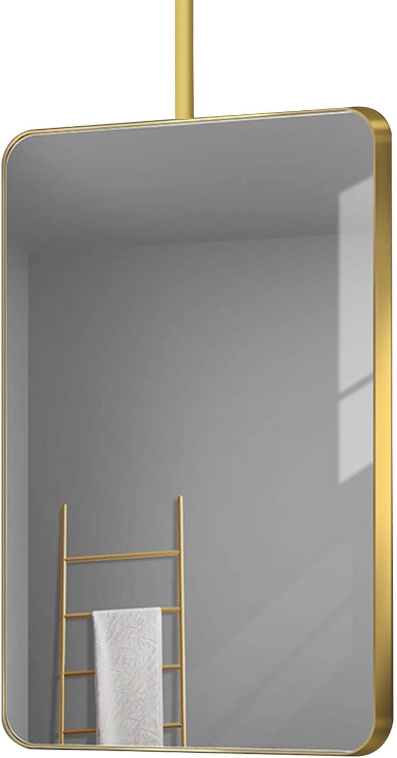 浴室用天井取り付けミラー、壁用装飾ミラー、吊り下げロッドミラー自宅またはホテルのフローティングバニティ化粧鏡 (サイズ さいず :