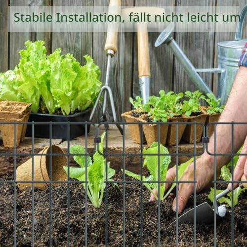 Metall Steckzaun Gitterzaun Dekoration, Hundezaun Tierbarriere für Garten