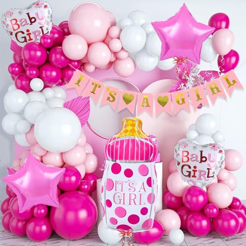Image of Rozi Decoration It's a Girl Theme Pink Decorations Combo Kit for Baby Girls, Baby Shower Decorations Items, 1st Birthday Decorations