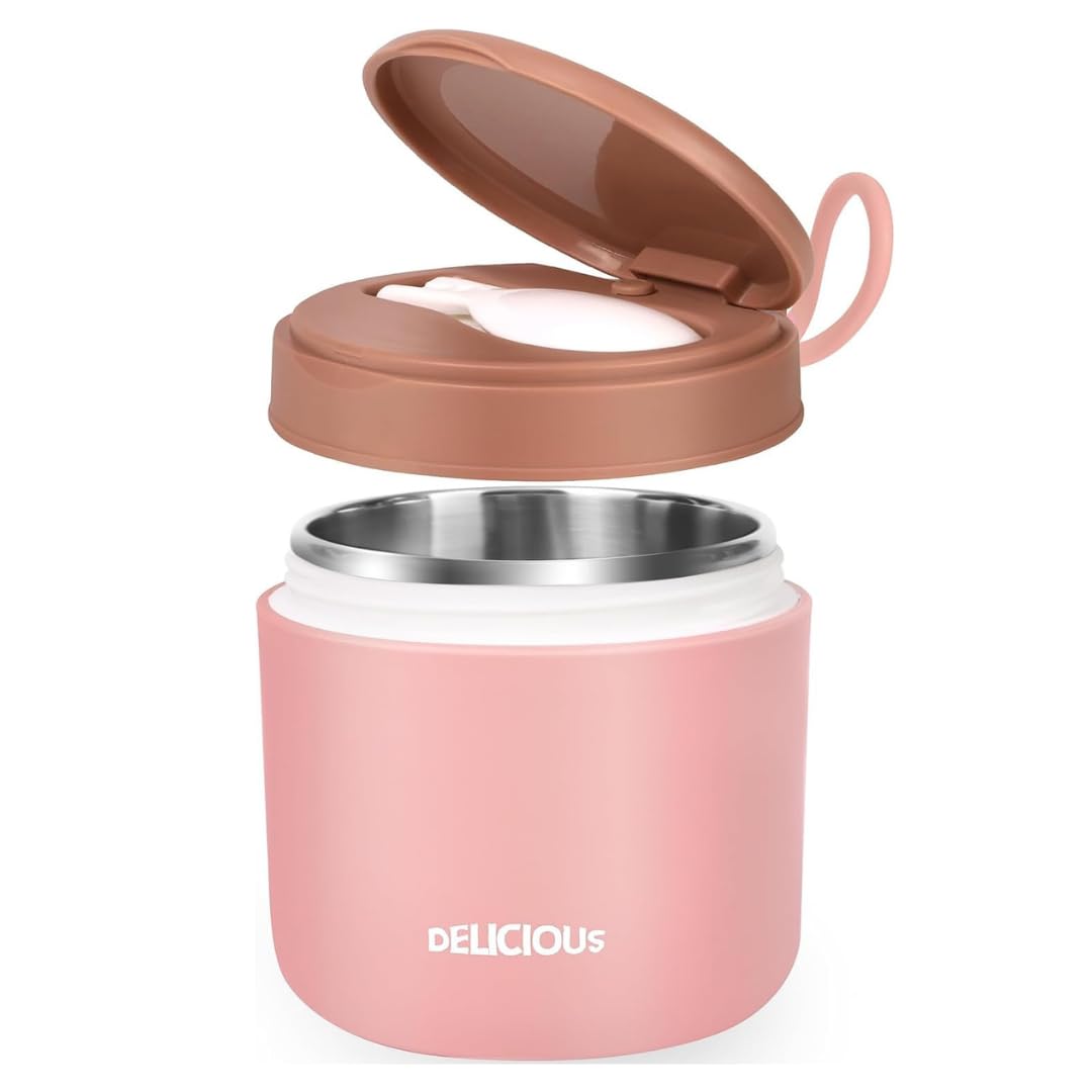 Insulated Lunch Jar with Spoon - Hot & Cold Food Container -12