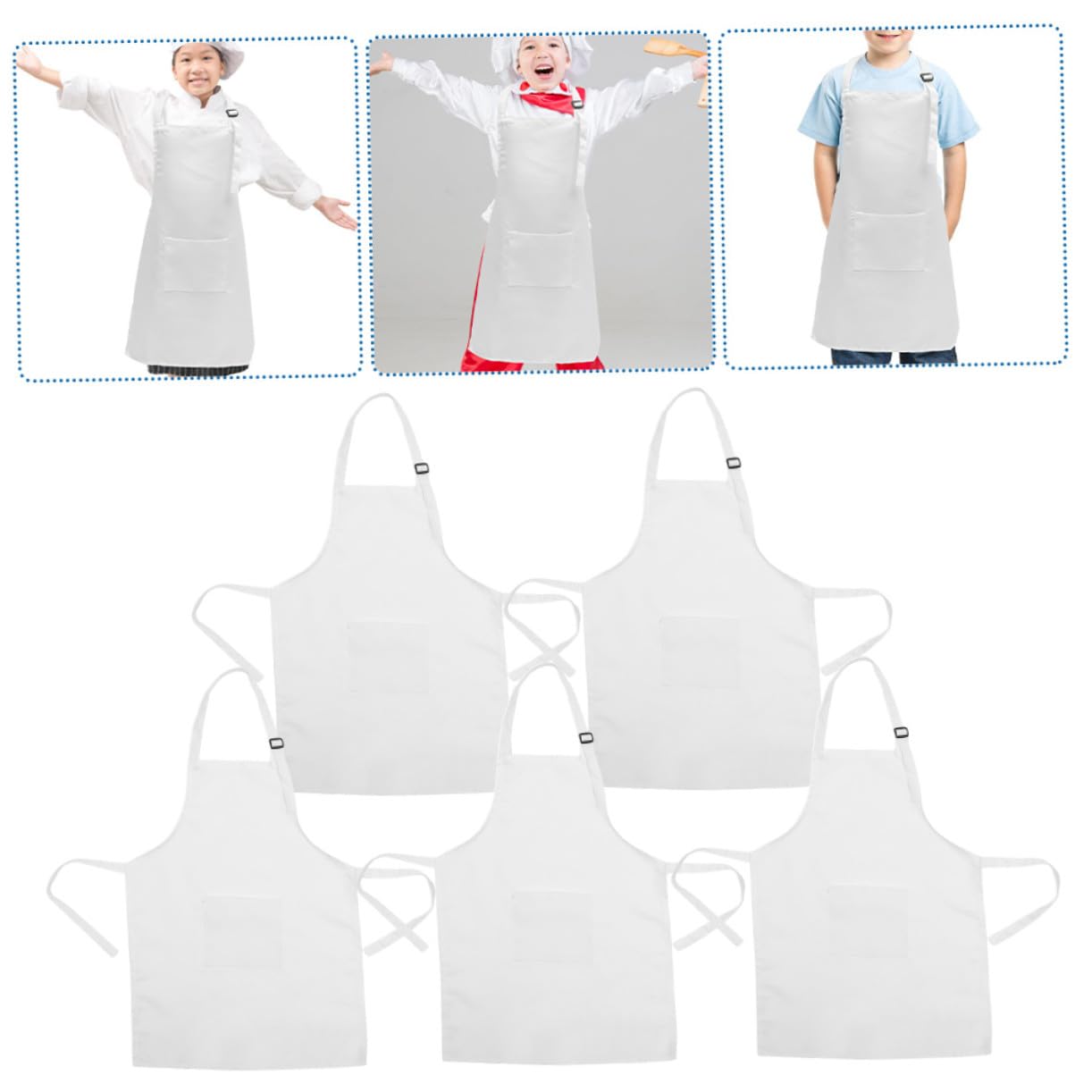 Beaupretty 5 pezzi Grembiuli per Regolabili Grembiule da Pittura per Anni per Scuola e Attività Creative